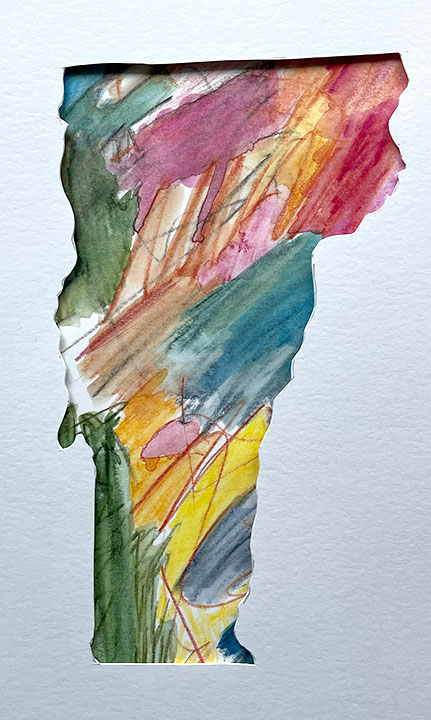 Peace LoVermont Cutout State Design (Framed) - Image 3