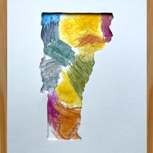 Peace LoVermont Cutout State Design (Framed)