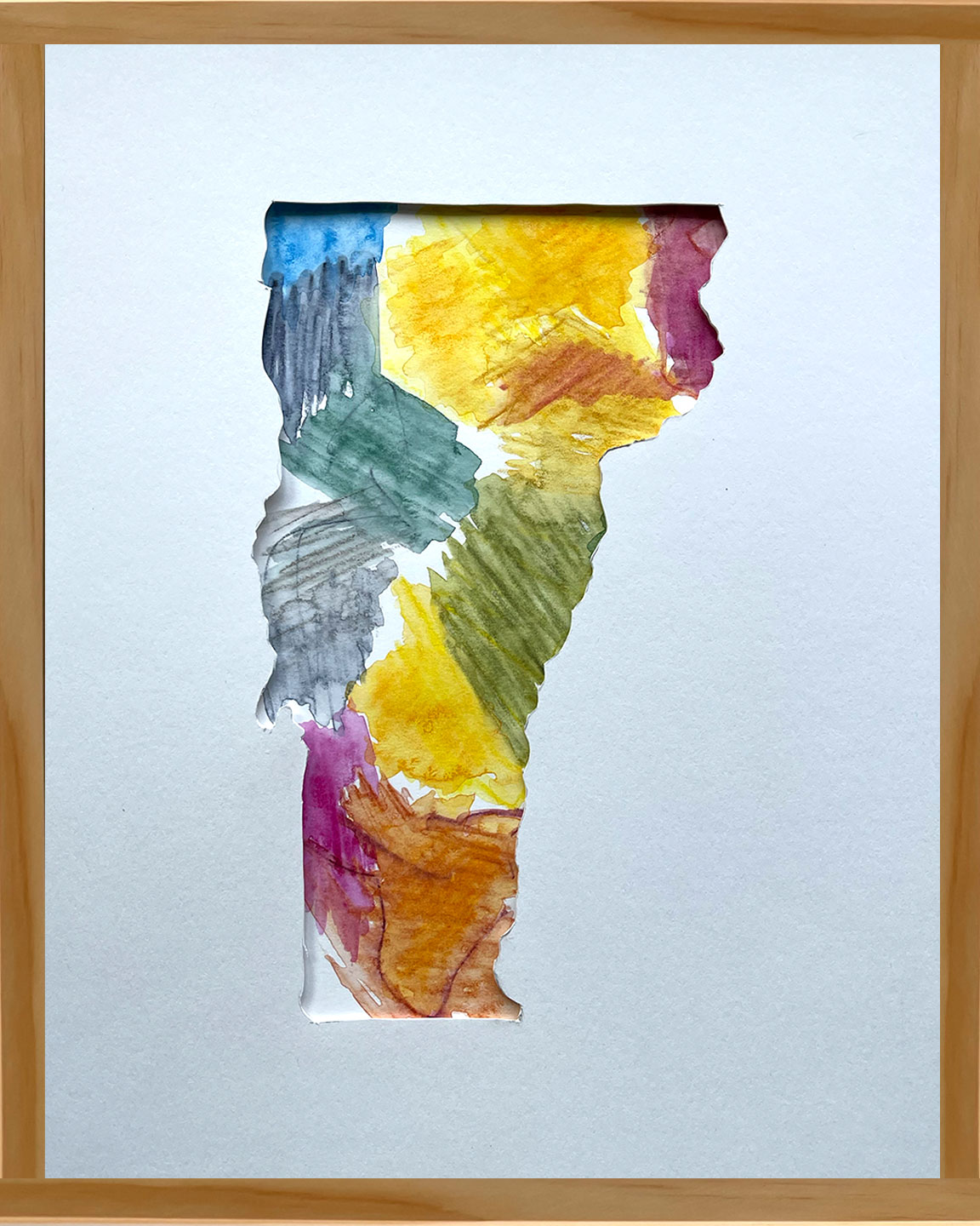 Peace LoVermont Cutout State Design (Framed)